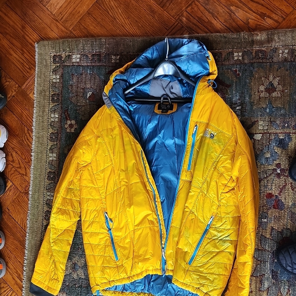 Mountain Hardwear Yellow and Blue Puffer Jacket